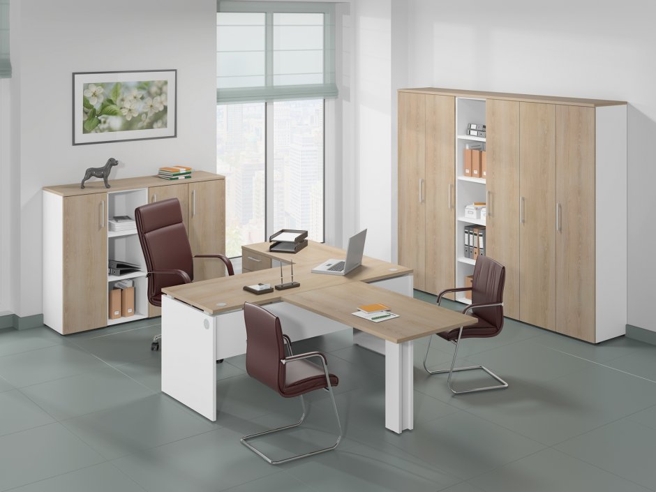 Офисная мебель дуб Шамони светлый