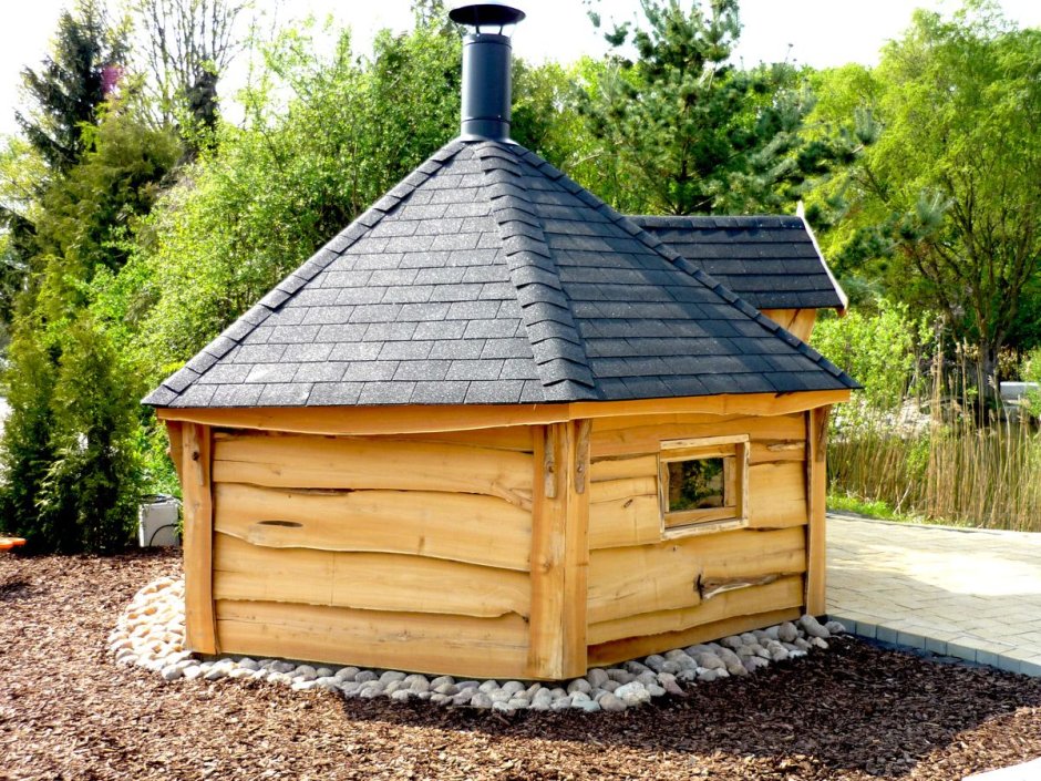 Гриль домик из бревна