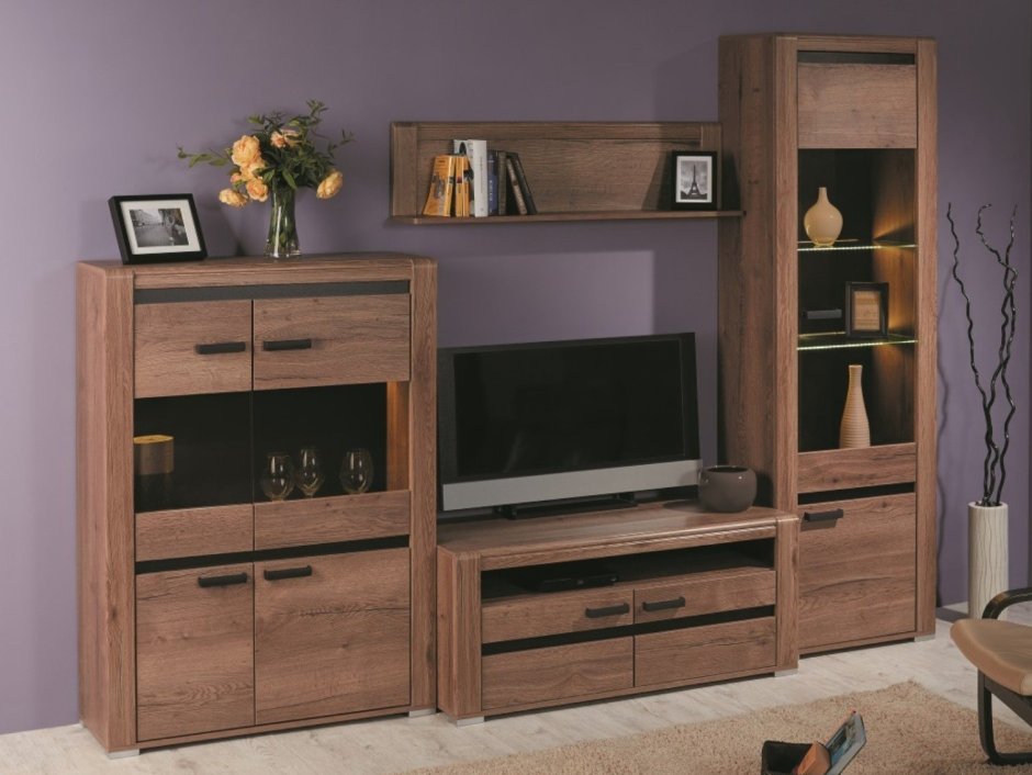 Модульная гостиная Бруна дуб СБК