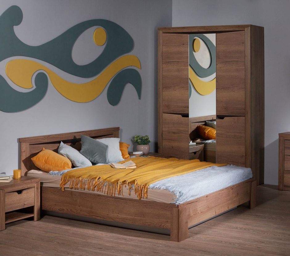 Прикроватная тумба Гарда дуб Галифакс табак