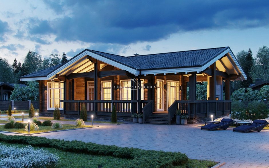 Двухэтажный дом с террасой