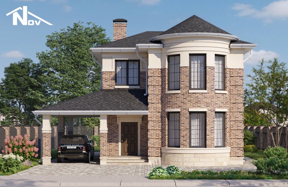 Дом с мансардой в американском стиле