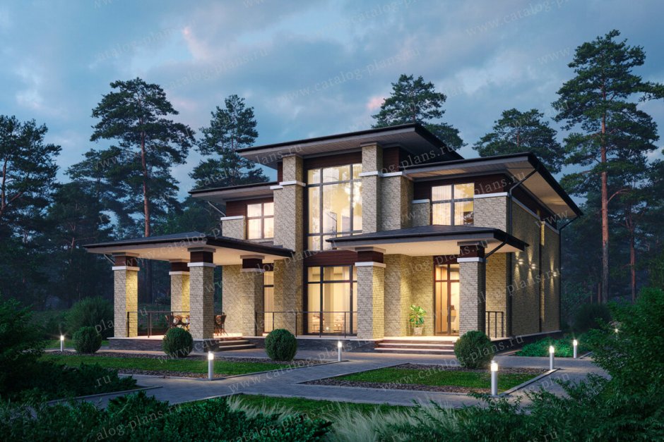 Трехэтажный дом с террасой и гаражом