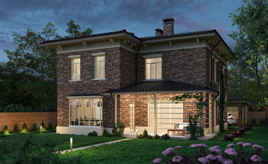 Красивый дом с террасой