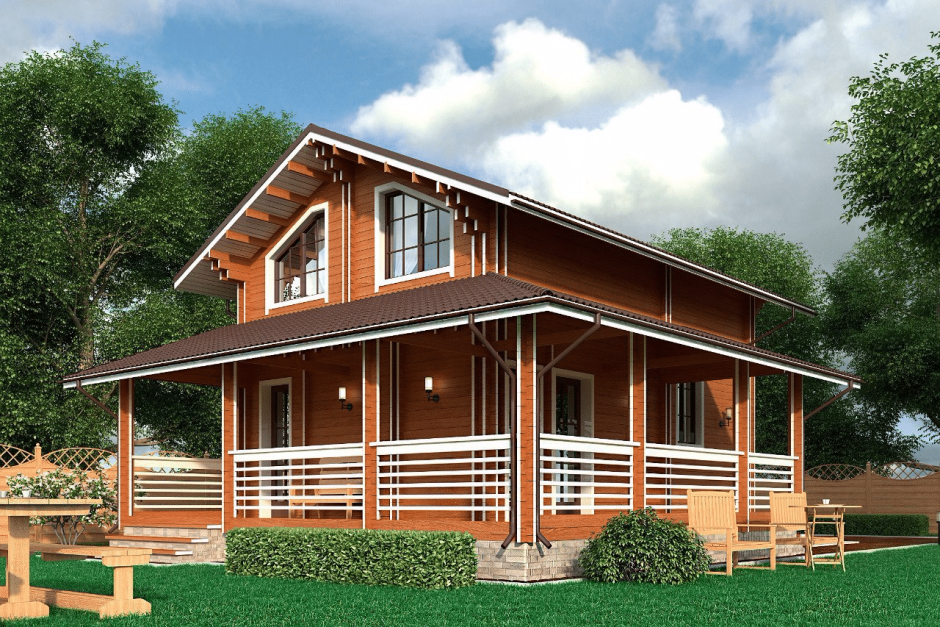 Веранда к дому из бруса