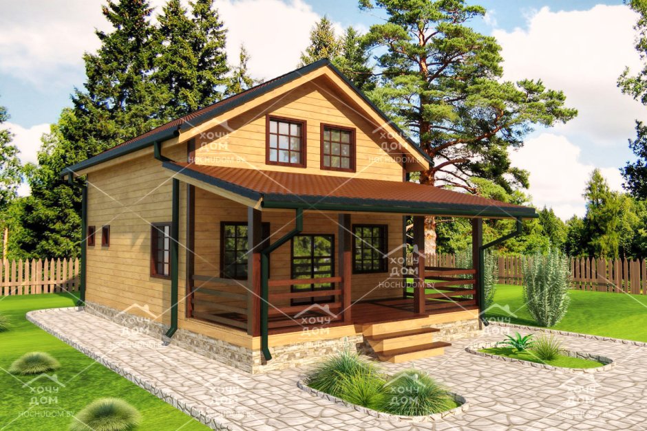 Домик с большой верандой