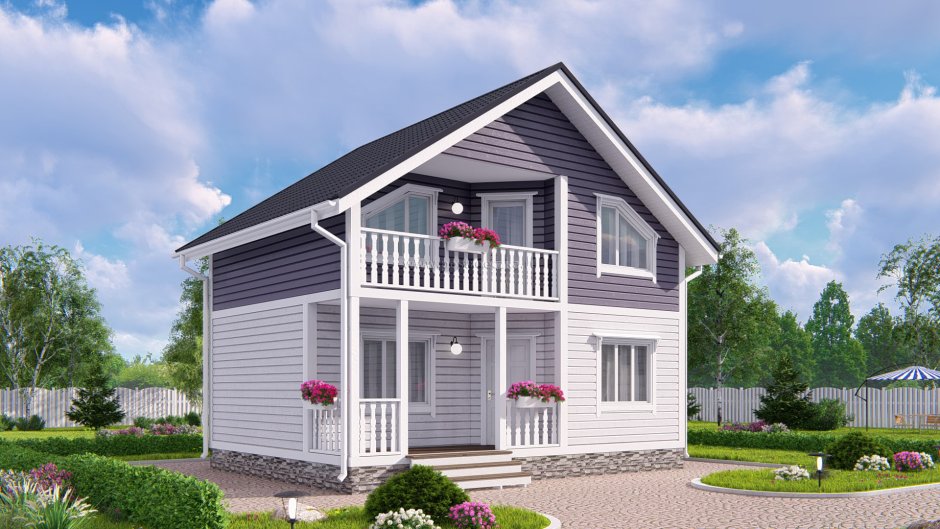 Каркасный дом 6х6 полутораэтажный