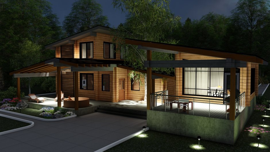 Проект банного комплекса из клееного бруса