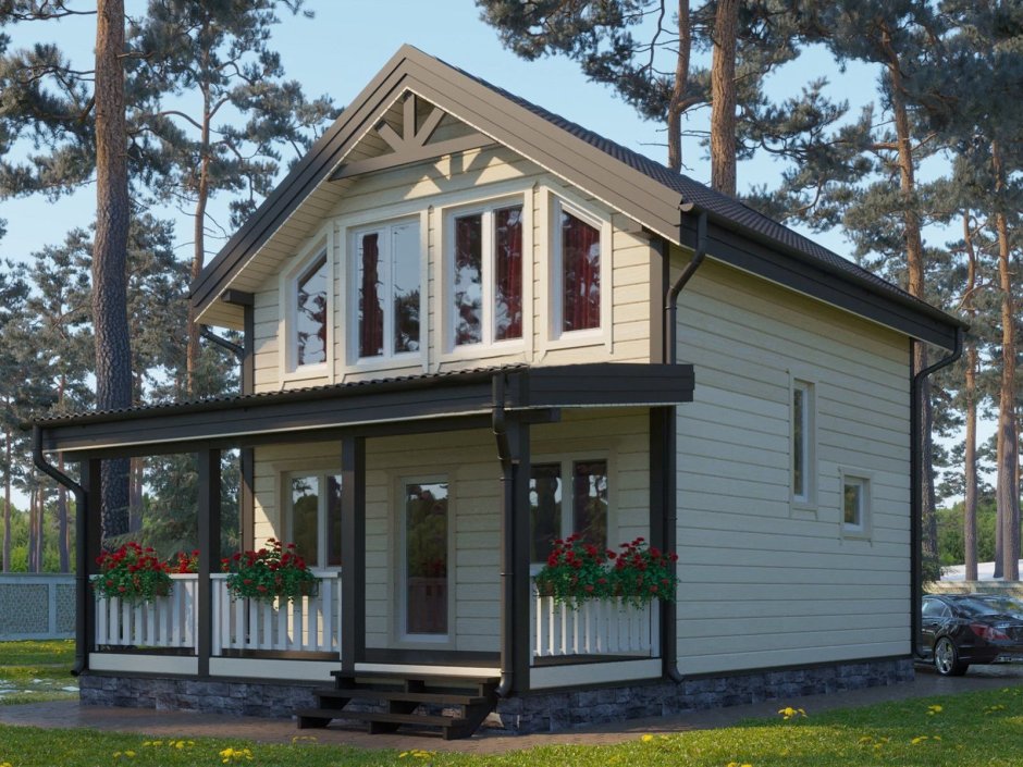 Двухэтажный дачный домик