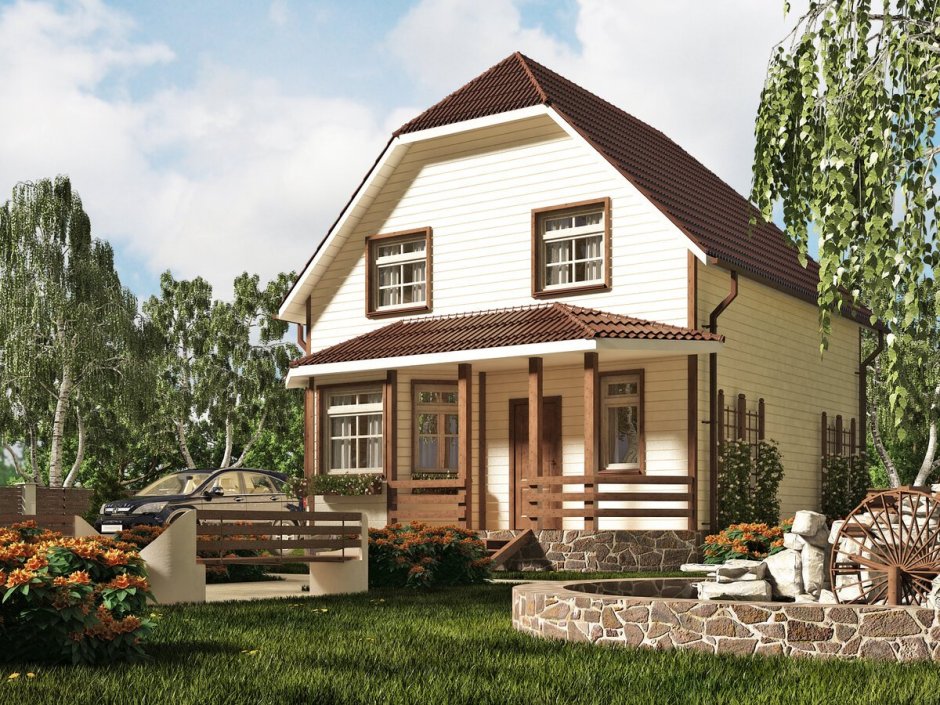 Двухэтажный дачный дом