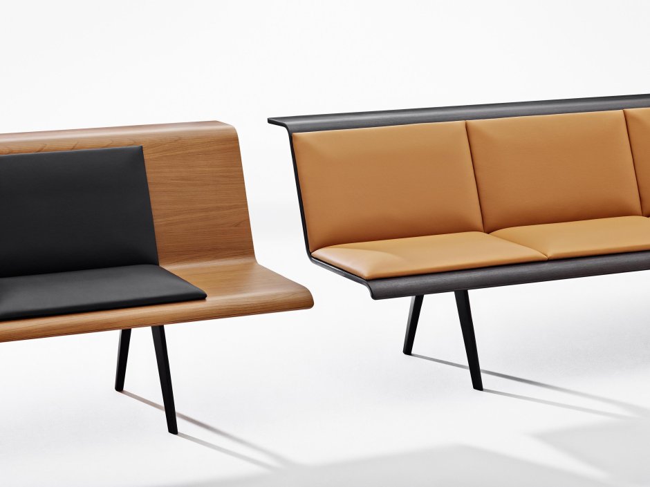 Скамейка офисная для ожидания 3 места лофт