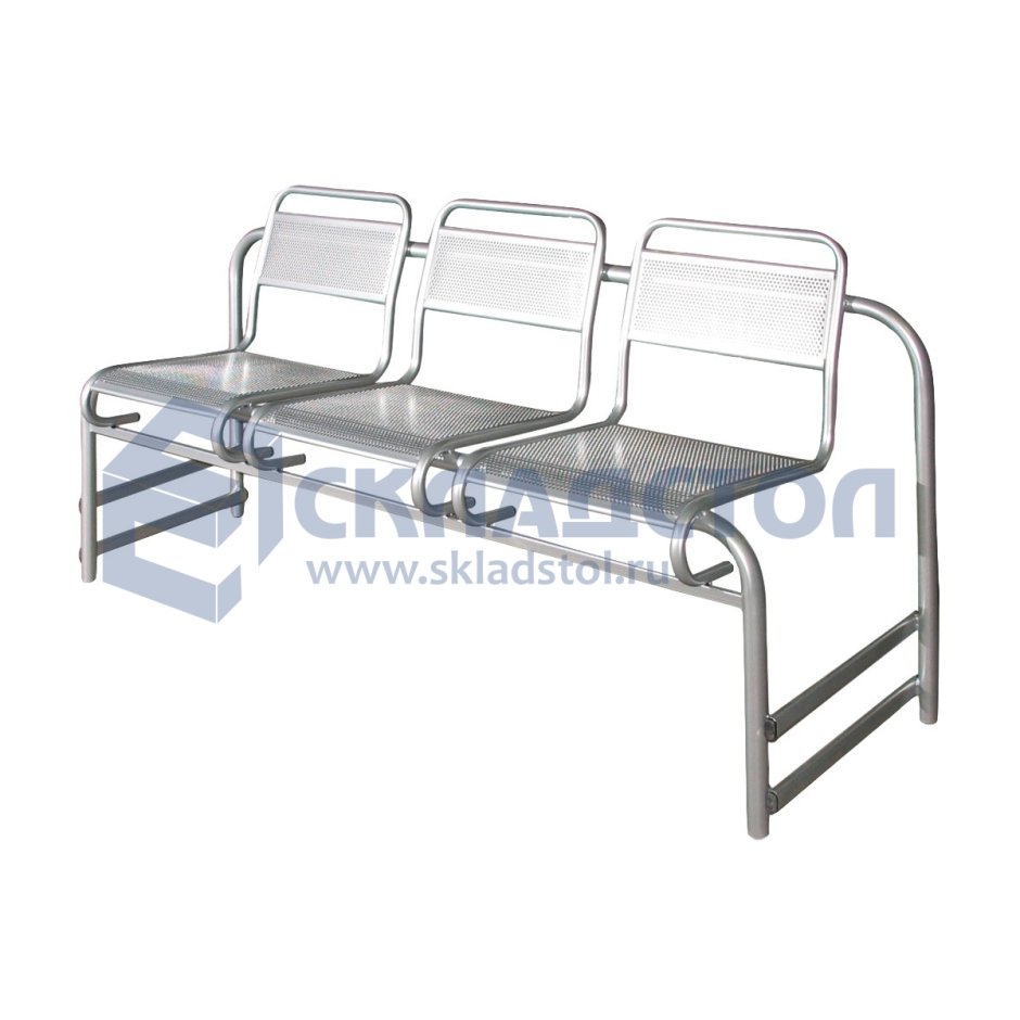 Секция стульев 3-х местная модель с4.32.01 (белый, з.78)