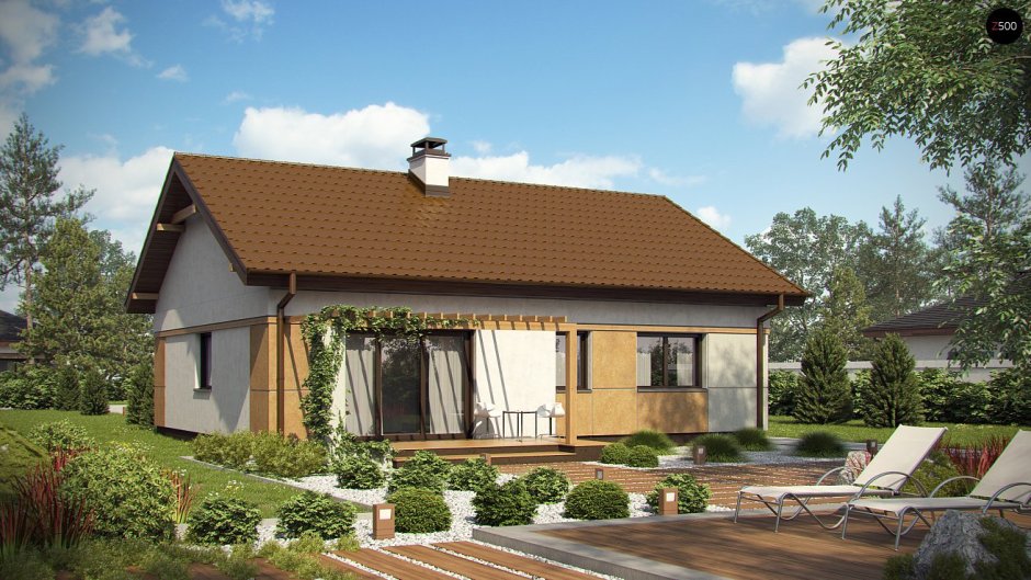 Одноэтажный дом 120кв с террасой