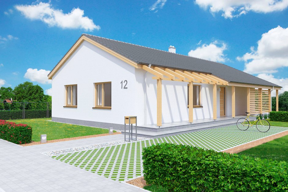 Проекты одноэтажных домов домов с двухскатной крышей