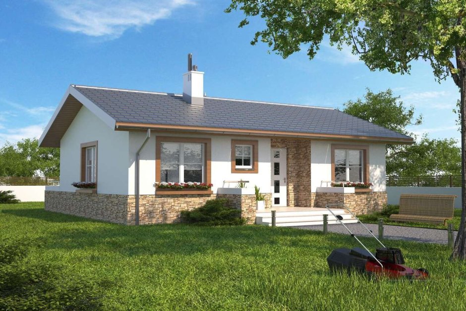 Одно этажный дом из газаблока