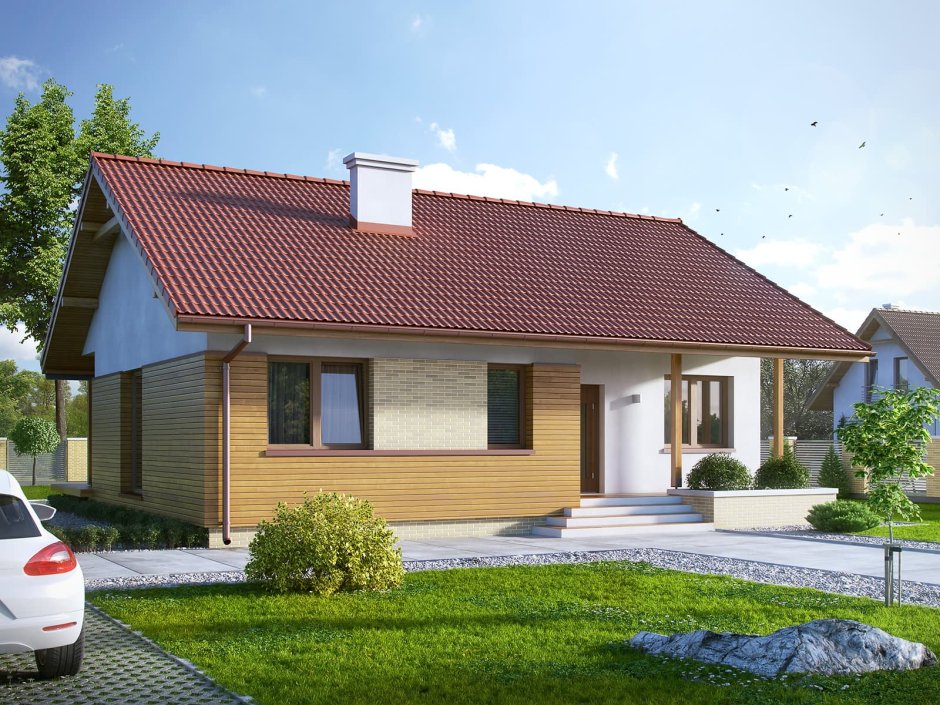 Одноэтажный дом 80 кв.м из пеноблоков