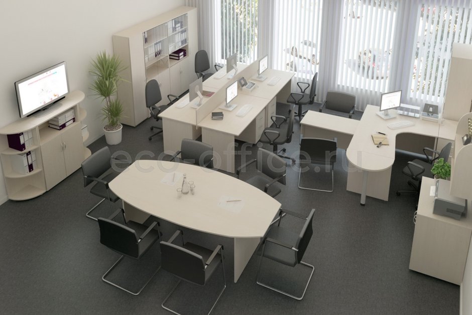 Офисная мебель дуб Шамони светлый