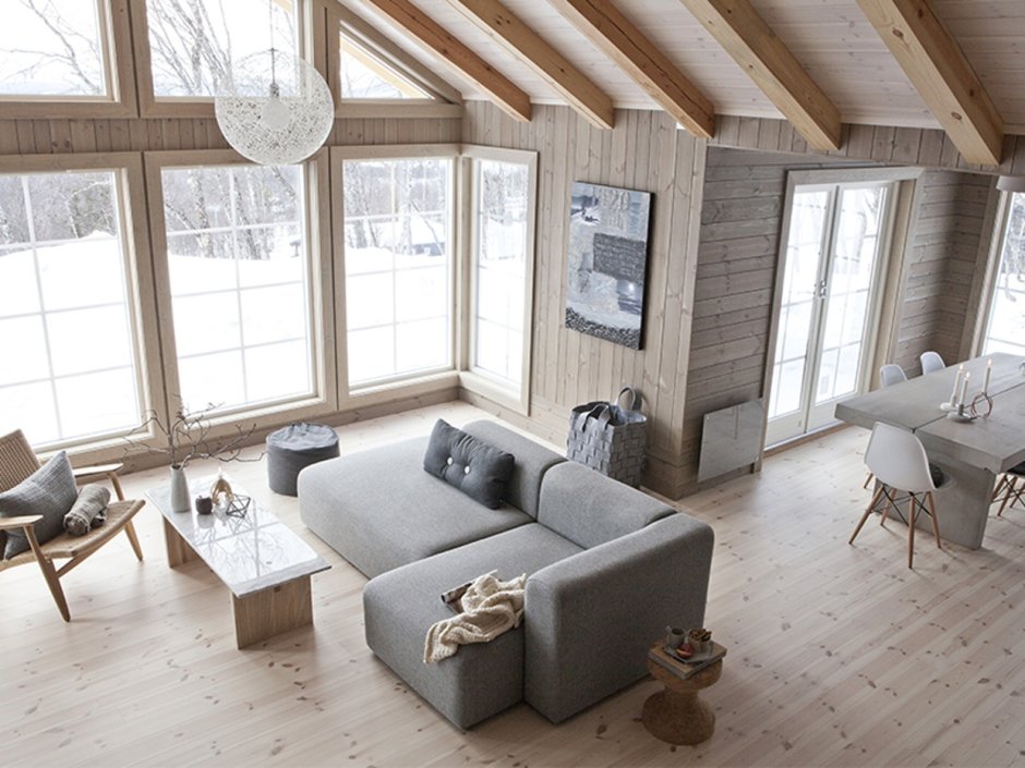 Скандинавский стиль в деревянном доме