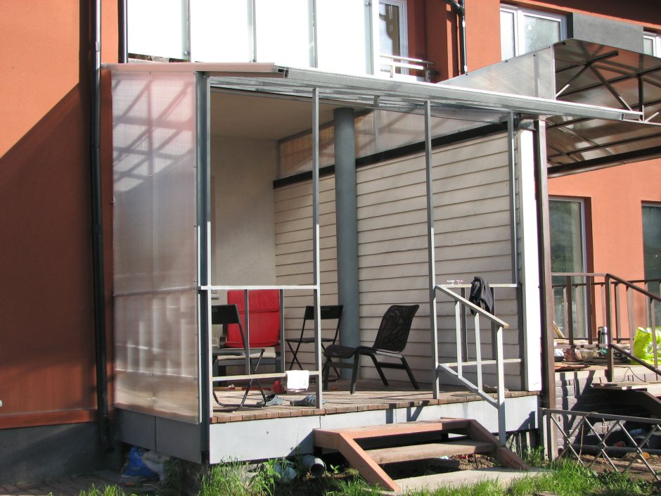 Навес для террасы из металла