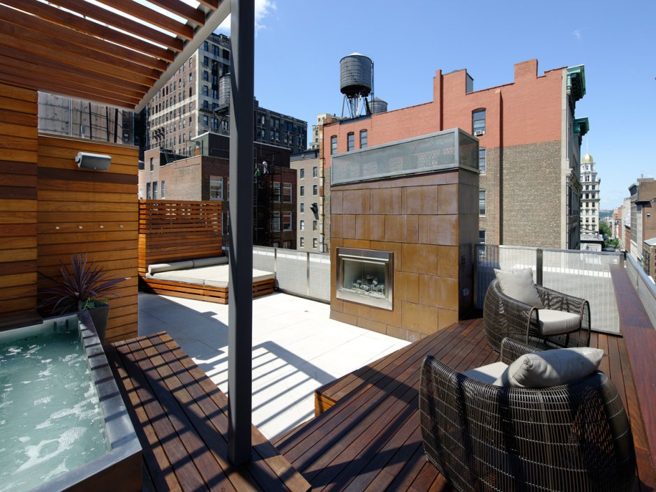 Барбекю на террасе пентхауса