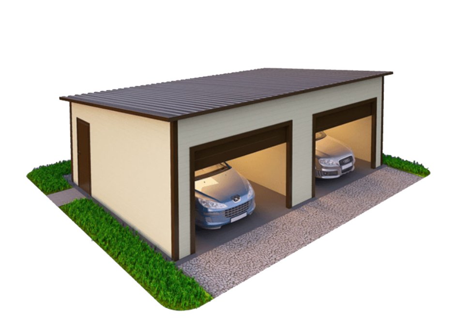 Мастерская с односкатной крышей