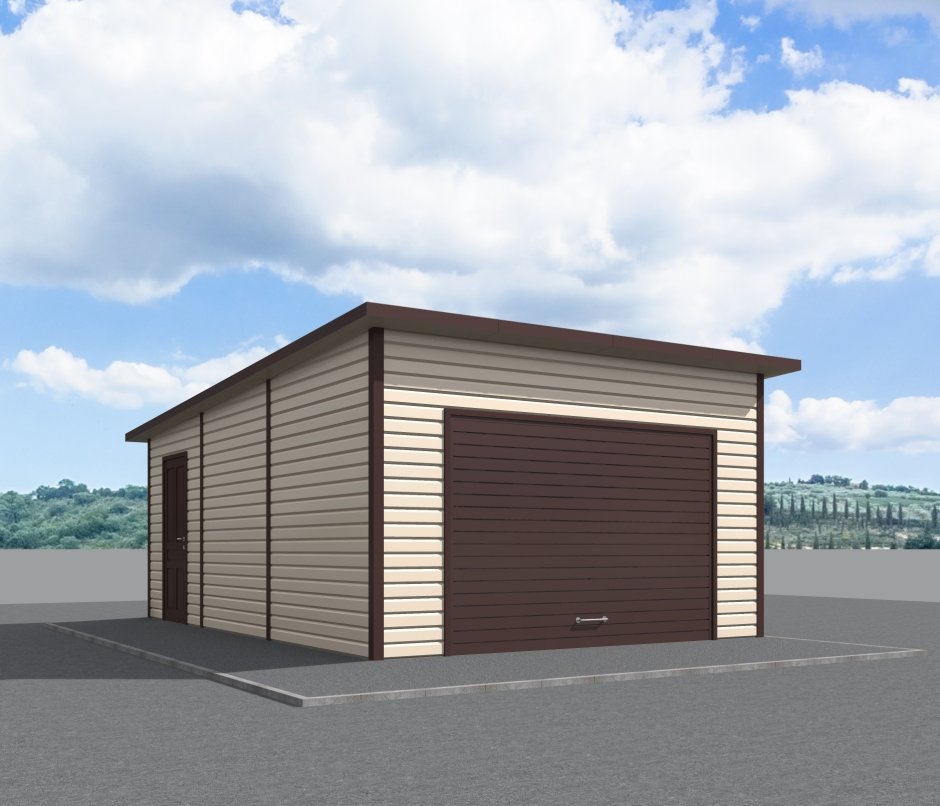 Гараж с односкатной крышей 6х4