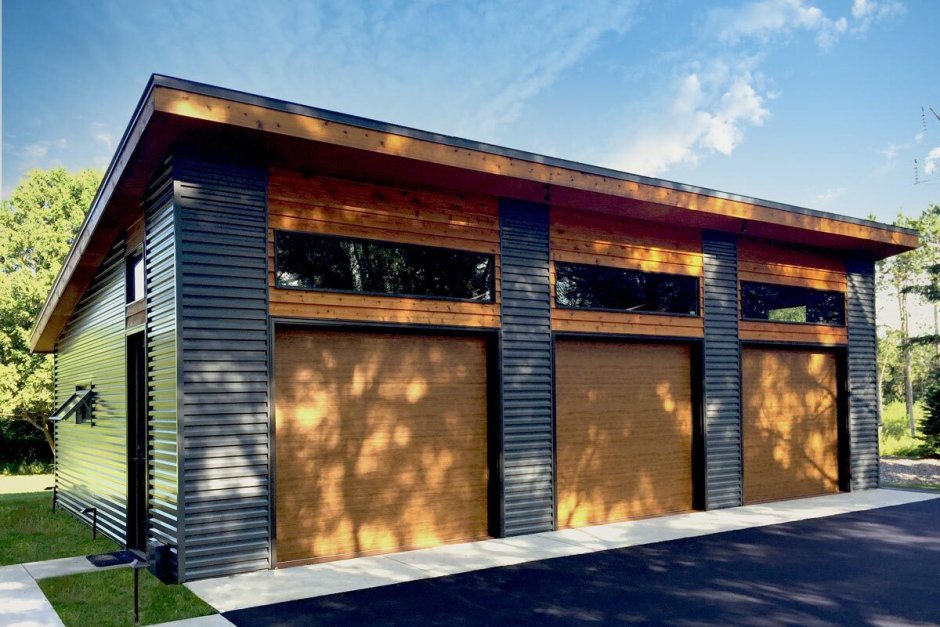 Каркасный гараж из дерева
