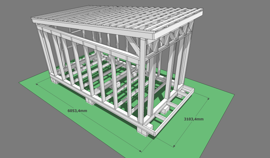 Каркасник 4х6 с односкатной крышей