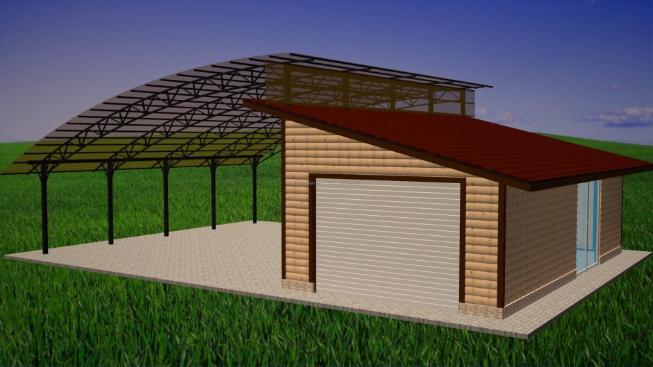 Каркасный сарай 3х6 Sketchup