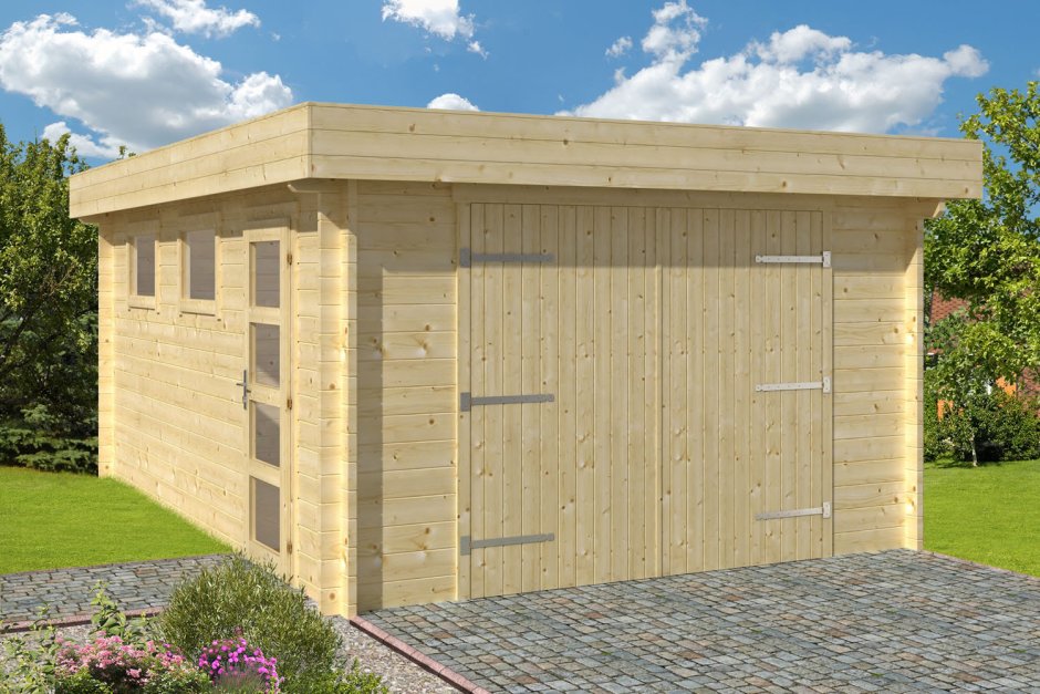 Каркасный деревянный гараж