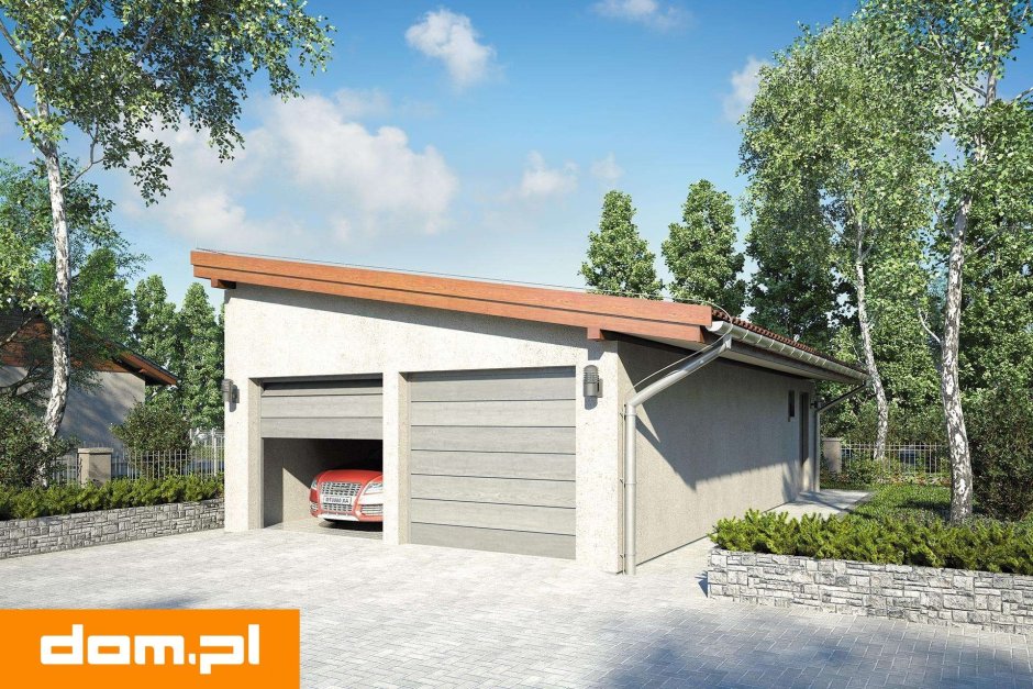 Гараж с односкатной крышей и навесом