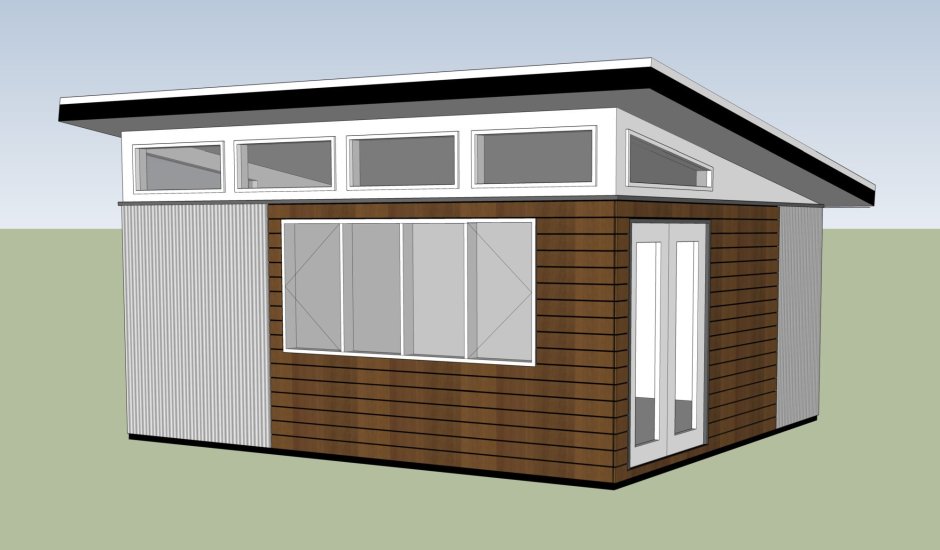 Гараж с односкатной крышей 6х4