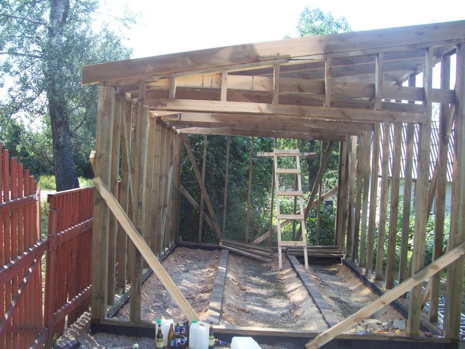 Односкатная крыша для гаража