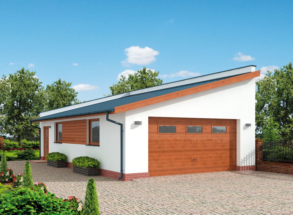 Гараж односкатный 6 на 6