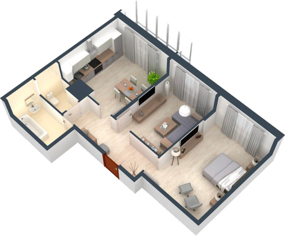 Планировка пик евротрешка 60кв