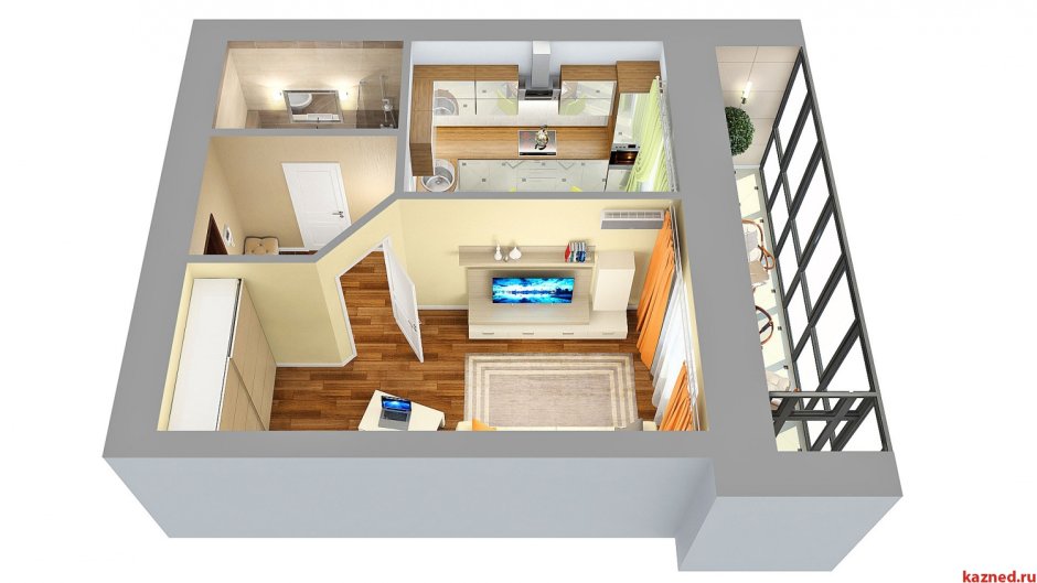 Планировка однушки 38 кв