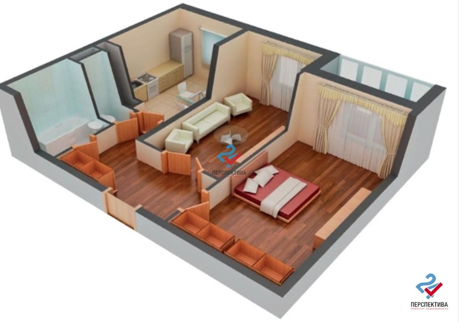 Проект двухкомнатной квартиры