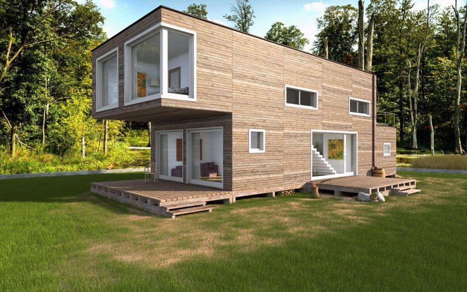 Каркасник с плоской крышей 200кв