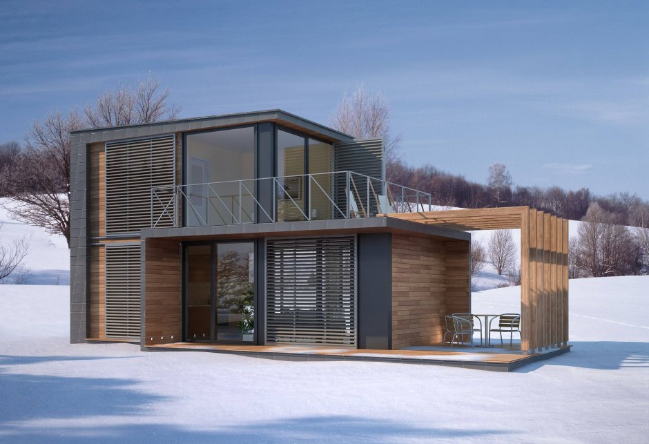 Двухэтажный модульный дом