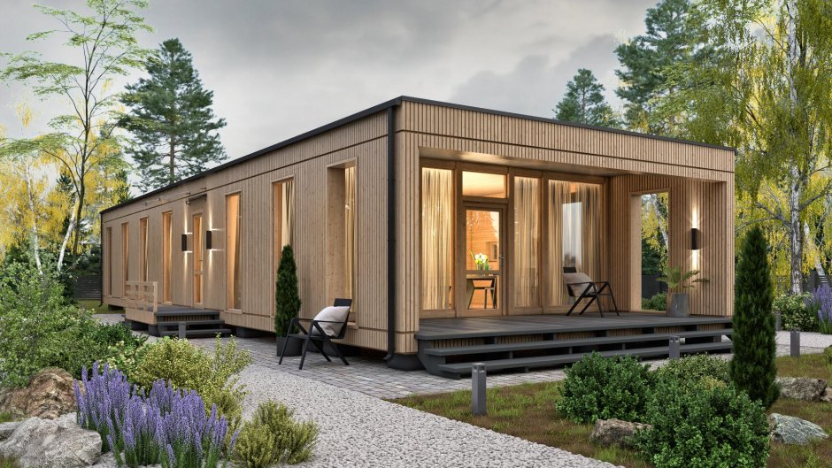 Tiny House с односкатной крышей