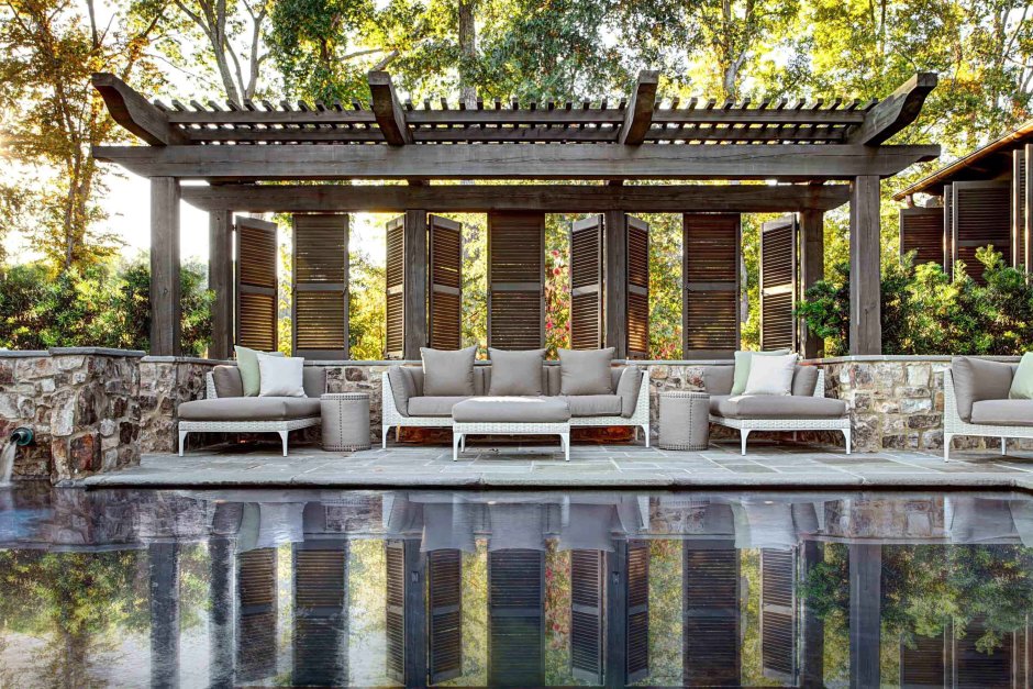 Пергола в стиле Райт