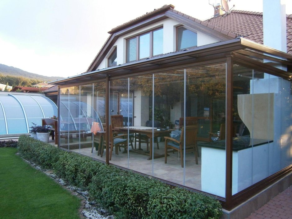 Веранда к дому из поликарбоната