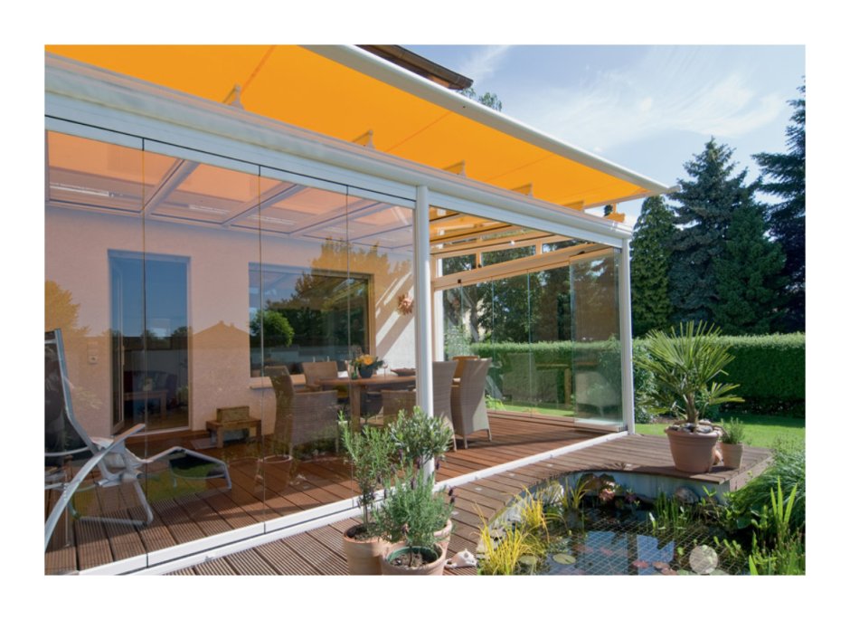 Веранда со стеклянной крышей