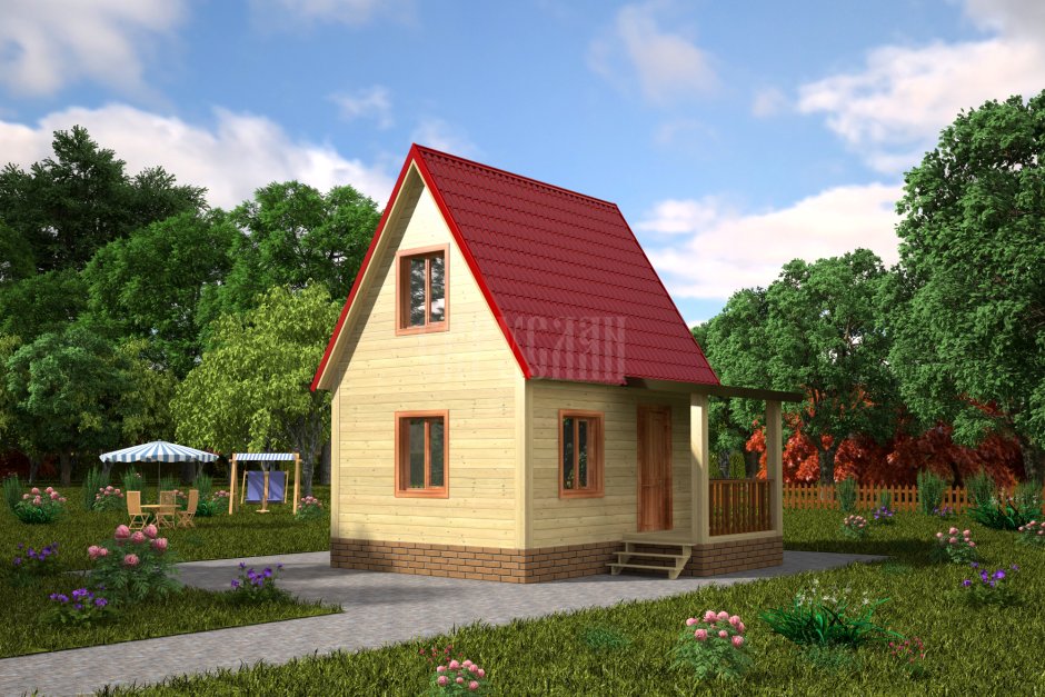 Дачный дом 5х5 Ярославич мансарда
