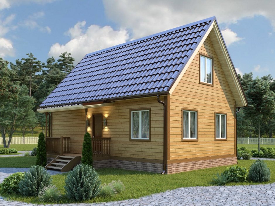 Дом с мансардой 80 кв метров