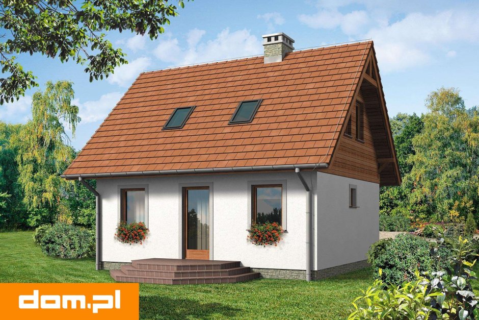 Небольшой дачный домик с мансардой