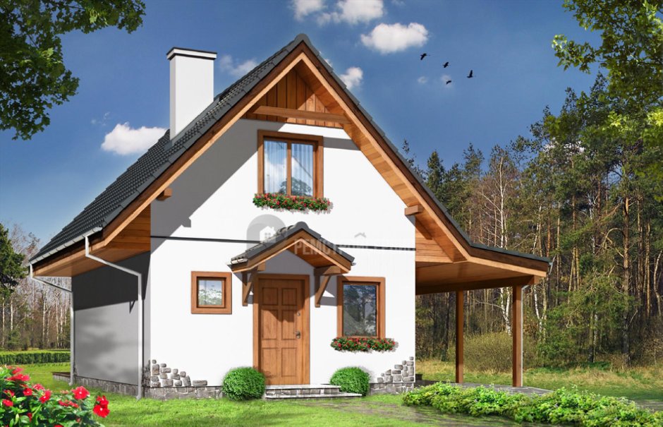 Домик с мансардой