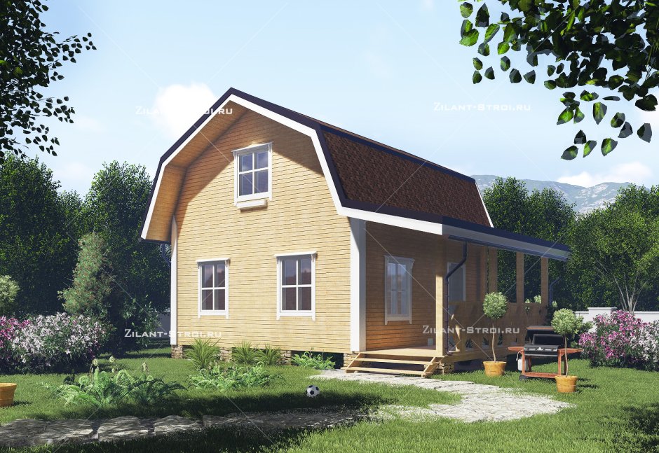 Каркасный дом 6 6 с мансардой2