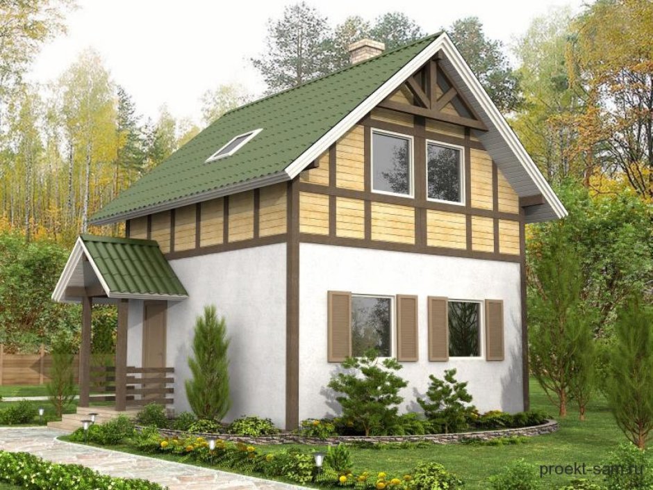 Каркасный дом 2 этажа 60кв