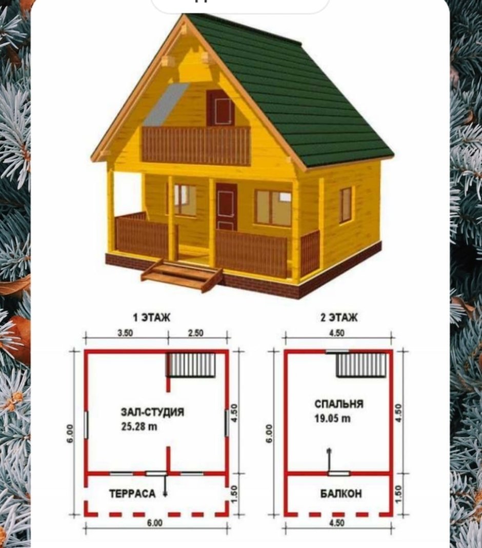 Баня с мансардой 6х6 из бруса планировка
